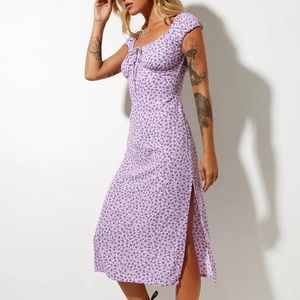 Motel Rocks Purple floral Lona midi dress
